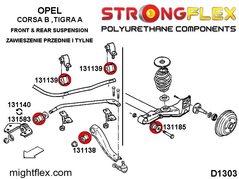 136052A: Front suspension bush kit SPORT - Image 2