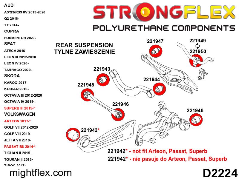 221949A: Rear stabilizer bush SPORT - Image 3