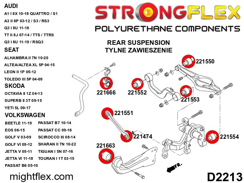 221474A: Rear lower link outer bush SPORT - Image 2
