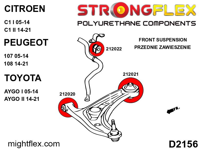 216273A: Front suspension bush kit SPORT - Image 2