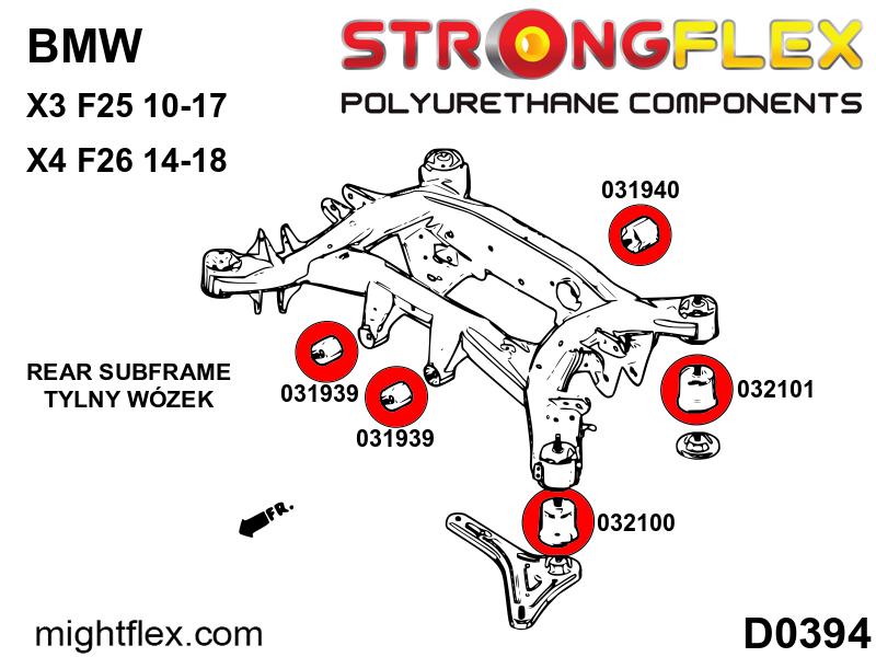 036104B: Rear subframe bush kit - Image 2