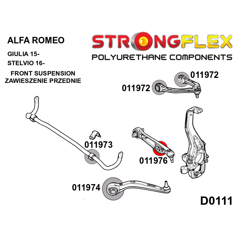 Kit front lower wishbone bush SPORT Alfa Romeo Giulia / Stelvio - 50541776 - Image 2